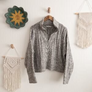MNG Mango Soft Wool Blend Gray Pullover Sweater Size 2